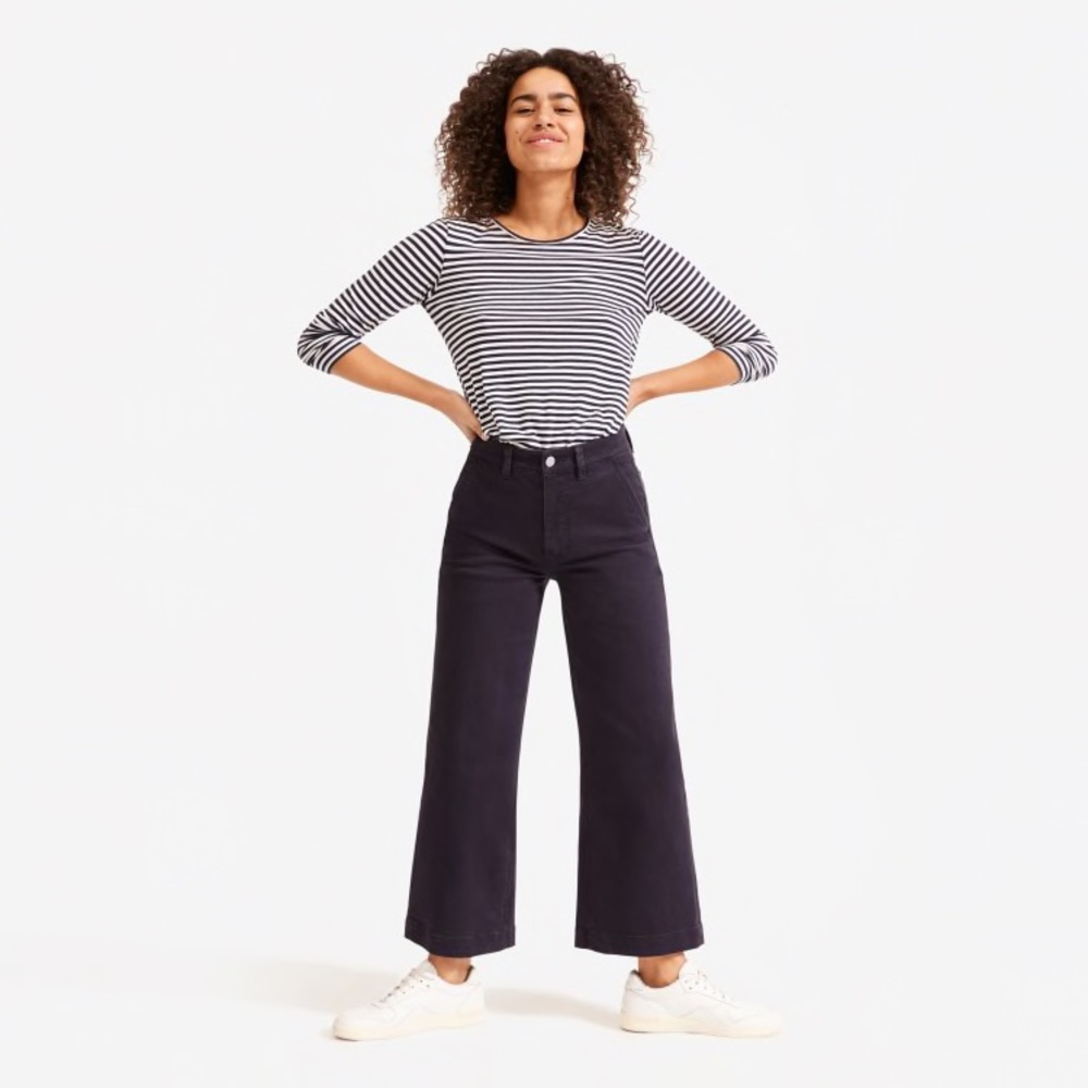 NWT Everlane wide leg crop pant in black
